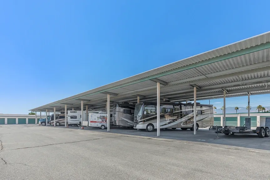Covered vehicle storage and parking.