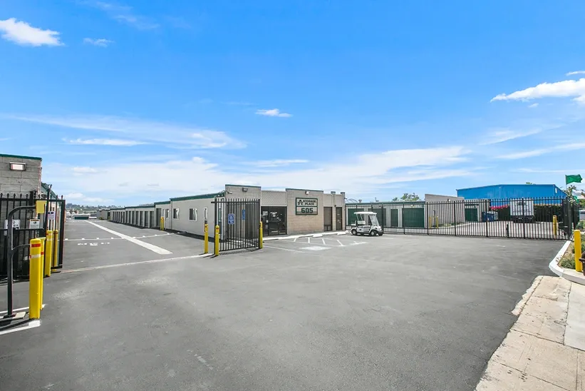 Storage facility with gates.