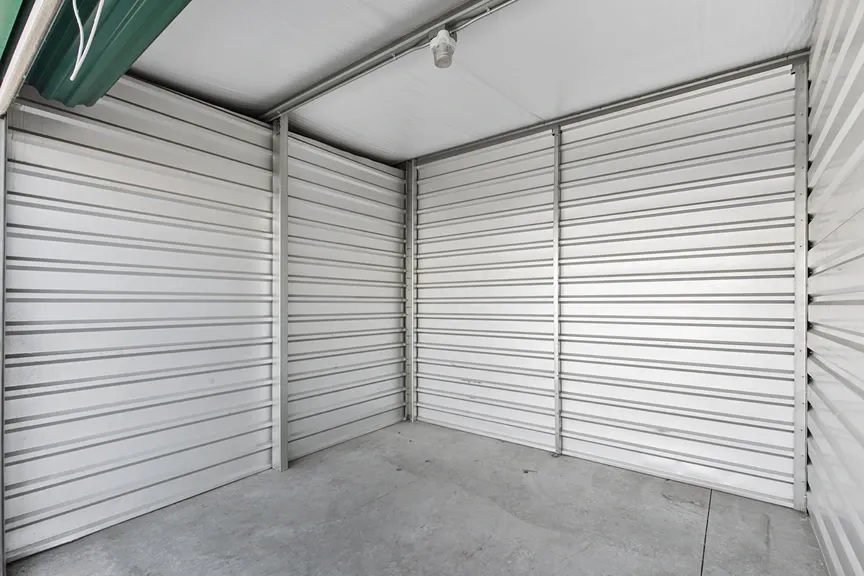 Inside of roll up storage unit.