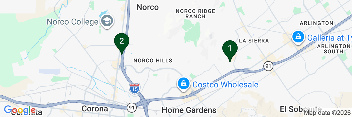 Map showing facility locations