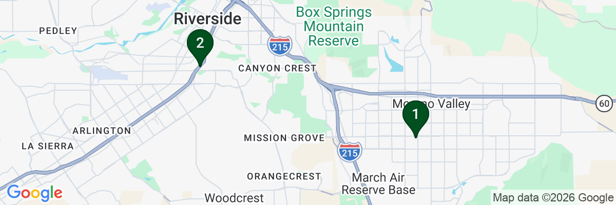 Map showing facility locations