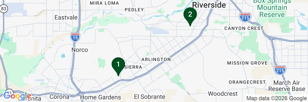 Map showing facility locations