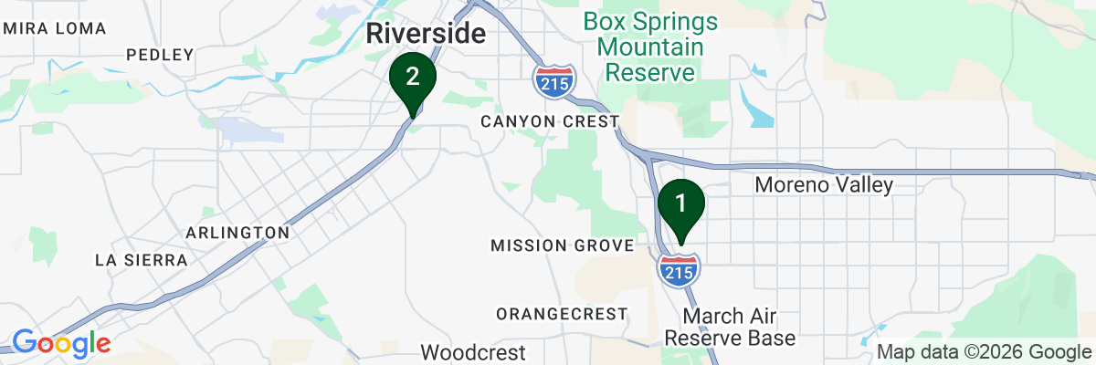 Map showing facility locations