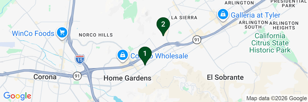 Map showing facility locations