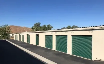 High angle of an outdoor storage facility.
