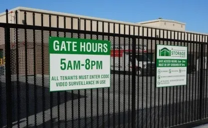 Storage facility hours.