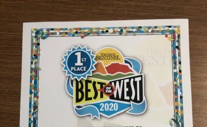 Best of the West 1st place award 2020.