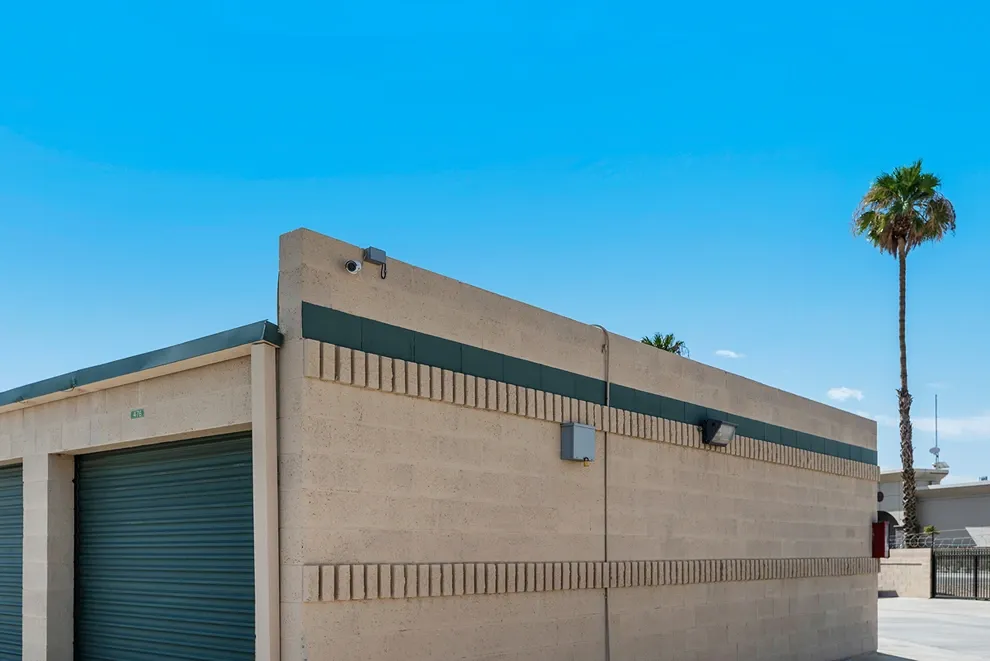 Corner of outdoor storage units
