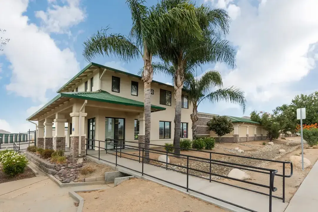 Handicap ramp at a storage facility.