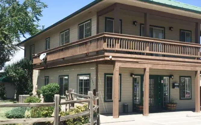 Storage Office with a wood balcony.